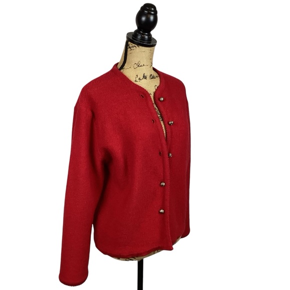 Sag Harbor Wool Jacket Womens Medium Button Up Red - Picture 3 of 8